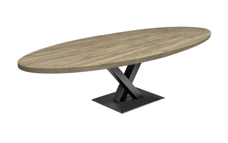 Ovale eiken eettafel 40 mm &ndash; zelf samenstellen